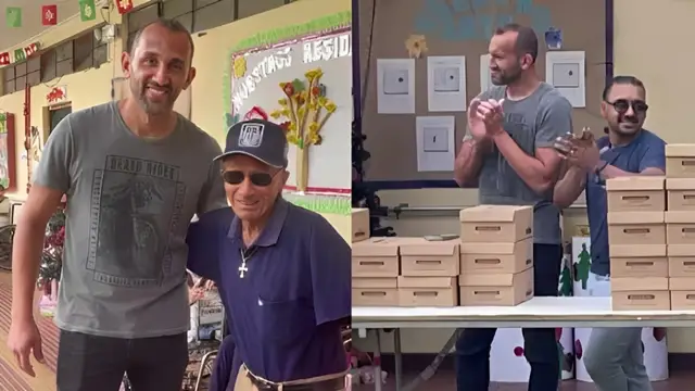 Hernán Barcos sorprendió a adultos mayores